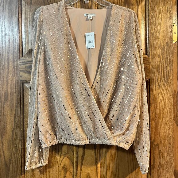 Versona Sequin Gold Top, New With Tags, Size S - Picture 1 of 10